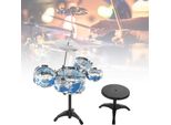 Simulazione Jazz Drum Set Strumento Musicale Giocattolo Per Bambini, Bambini, Educazione Precoce, Principianti, Apprendimento, Blu
