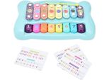 Baby Pianoforte Xilofono Giocattolo, Tastiera Multicolore, Strumenti Di Apprendimento Musicale Per Bambini, Blu