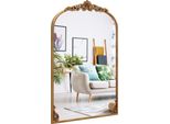 Costway Specchio Barocco Oro, 61 X 90 Cm, Specchio Da Parete Ad Arco Con Cornice In Metallo, Specchio Antico Ad Arco, Specchio Decorativo Per Caminetto, Soggiorno