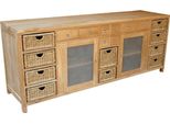 Credenza Teako Design Vallvik 210X90Cm In Legno Massiccio Di Teak - Resistente Alle Intemperie Per Interni Ed Esterni - Cassettiera Di Con Spazio Di Archiviazione