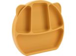 Piatto Per Bambini In Silicone, Diviso, 3 Scomparti, Ciotola Per Bambini Con Forchetta, Cucchiaio Per Mangiare, Giallo
