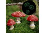 3 Pezzi Funghi In Miniatura Figure Da Giardino Modello Statua Ornamenti Fai Da Te Paesaggio