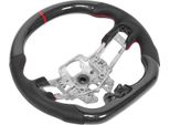 Volante In Fibra Di Carbonio, Pelle Sintetica, Pelle Traforata, Cuciture Rosse, Adatto A Ford Mustang V6/Ecoboost/Gt/Shelby
