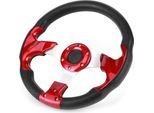 Volante Per Auto Da Corsa Da 320 Mm/12,5 Pollici Con Pulsante Del Clacson, Pvc, Colore Rosso, Parte Modificata Universale