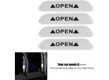 4 Pezzi Autoadesivi Porta Auto Adesivi Di Avvertimento Riflettenti Striscia Di Sicurezza Segno Adesivo (Bianco)
