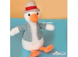 Anatra Parlante Che Ripete Le Parole, Con Simpatico Cappello Di Paglia E Gilet Staccabile, Peluche Per Bambini, Intelligente E Interattivo