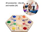 Scacchiera Volante Esagonale In Legno, Puzzle Giocattolo Per Bambini, Dipinto Su Entrambi I Lati, 6 E 4 Giocatori Divertenti