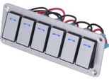 Interruttore A Bilanciere, 6 Vie, Impermeabile, 5 Poli, On/Off, Interruttore Per Auto, 12 V-24 V, Led Blu