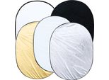 Andoer 35" * 47"" / 90 120 Cm Ovale 5 In 1 (Oro, Argento, Bianco, Nero, Traslucido) Multi Portatile Pieghevole Studio Fotografia Luce Riflettore"