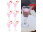 20 Pezzi Bicchieri Da Cocktail Della Casa Delle Bambole, Scena Di Simulazione, Scala 1:12, Mini Giocattolo, Decorazione Della Casa Delle Bambole, Rosa