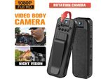 Mini Telecamera Da Corpo 1080P Hd Con Registrazione Audio E Video, Registratore Portatile, Obiettivo Rotante A 180°, Visione Notturna, Grande Capacità Della Batteria, Clip Posteriore Grandangolare A 90° Per Registrazioni/Assistenza/Consegna Giornaliera