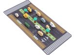 Tappeto Auto Per Bambini, Tappeto Gioco Con Giocattoli, Educativo, Colori Vivaci, Tappeto Interattivo Per Il Traffico Stradale Per La Scuola A Casa