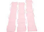 4 Pezzi Paracolpi Imbottiti Per Lettino Intero, Protezione Anticollisione, Monocolore, Morbido, Traspirante, Paracolpi Per Lettino, Rosa