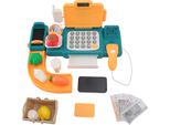 Registratore Di Cassa Giocattolo Per Bambini Con Scanner Per Registratore Di Cassa, Giochi, Set Di Alimenti, Calcolatrice, Lettore Di Carte Di Credito, Trasmissione Vocale, Gioco Di Ruolo, Verde
