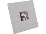 Album Fotografico Con Copertina In Lino E Finestra Frontale, Autoadesivo, Album Fai Da Te, Grande Capacità, Foto Per Bambino, Anniversario Di Matrimonio, Grigio