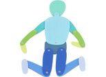Gioco Di Figure A Bastoncino In Legno Con Arti Mobili, 30 Tessere, Gioco Educativo Di Coordinazione Occhio-Mano, Puzzle Di Figure A Bastoncino, Blu