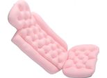 Cuscino Da Bagno Per Tutto Il Corpo, Ergonomico, Rimovibile, Morbido E Imbottito, Con Ventosa Per Il Supporto Di Testa, Collo E Spalle, Rosa