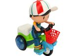 Triciclo Elettrico Per Bambini, Giocattolo, Suono Fresco, Luce Rotante, Ruote Universali, Veicolo Acrobatico Dei Cartoni Animati