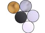 Riflettore Luminoso, 80 Cm, 5 In 1, Pieghevole, Circolare, Per Fotografia, Traslucido, Argento, Oro, Bianco E Nero
