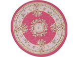 1:12 Casa Delle Bambole Tappeto Rotondo 6,2 Pollici Di Diametro Squisito Vintage Miniatura Tappeto Tessuto Per La Decorazione Della Casa Delle Bambole C02 Fiore Rosso