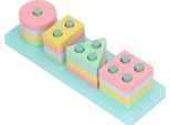 Blocco Di Impilamento Geometrico, Apprendimento Precoce Delle Forme, Riconoscimento Dei Colori, Puzzle, Ordinamento, Colonna Rettangolare