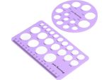 Strumento Di Misurazione Della Flangia, Set Di Righelli Per Capezzoli, In Silicone Per Tiralatte, Rotondo E Rettangolare, Viola