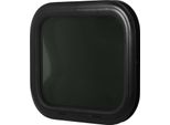 Finestra Fissa Per Camper, 500 X 350 Mm, Lega Di Alluminio Nera, Vetro Ad Angolo Tondo Con Anello Di Fissaggio Per Caravan, Camper, Spessore Parete: Da 26 A 31 Mm