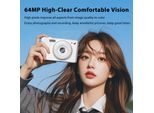 Fotocamera Digitale Da 64 Mp, Zoom 16X, Videocamere Vlog 4K Con Schermo Da 2,88 Pollici Per Adolescenti, Adulti, Principianti, Bianco