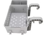 Cesto Portaoggetti Per Piscina Con Portabicchieri, Impermeabile, Accessorio Per Piscine Fuori Terra, Grande Capacità, Grigio