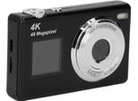 Fotocamera Digitale 4K, Autofocus, 48 Mp, Video, Zoom 16X, Anti-Shake, Portatile, Compatta, Point-Shoot, Filtro Di Bellezza A Doppio Schermo Per Studenti, Nero