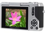 Fotocamera Digitale 4K 64MP Schermo Ribaltabile A 180° Filtri Di Bellezza Multipli Autofocus Anti-Shake Zoom 16X Mirrorless Per Selfie Foto Video Argento