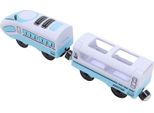 Treno Elettrico Giocattolo Per Bambini, A Batteria, Motorizzato, Compatibile Con Thomas Blue White