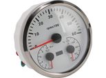 Tachimetro Elettrico 3 In 1, Manometro Dell'olio, Temperatura Dell'acqua, 4 3/8 Di Pollice, 6000 Giri/Min, Da 0 A 10 Bar, 40-120 °C, 7 Colori, Retroilluminazione, Per Camper, Yacht, Camion, Quadrante Bianco, Ghiera Argentata