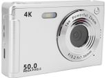 Fotocamera Digitale Con Luce Di Riempimento, 4K, 50 Mp, Schermo Da 2,8 Pollici, Zoom 16X, Autofocus Af Anti-Shake Per Ritratti E Paesaggi, Argento