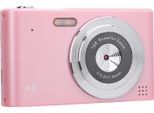 Fotocamera Digitale, Zoom 16X, 4K, 48 Mp, Schermo Ips Da 2,4 Pollici, Registrazione Video Anti-Shake, Compatta Per Viaggiare, Con Flash, Rosa