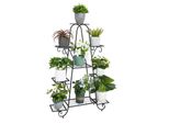 Fativo Scaletta Per Fiori A 9 Livelli: Porta Piante In Metallo 90X22X121,5 Cm, Scaletta Per Fiori Per Balcone, Giardino, Terrazza E Soggiorno, Interno