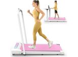 Aiorber Tapis Roulant Pieghevole Con Corrimano, 1-8 Km/H, Motore Da 2,5 Cv, Display Led, 120 Kg, Telecomando, Salvaspazio Pink