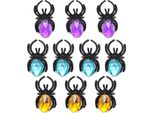 10 Pezzi Anelli Di Gemme Di Ragno Di Halloween In Plastica, Accessori Per Feste, Decorazioni