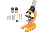 Set Microscopio Per Bambini, Led, 1200X, Con Vetrini Per Microscopio, Giocattolo Educativo Scientifico, Regalo Di Compleanno, Arancione