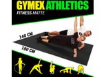 Gymex Tappetino Fitness Xxl, Extra Large, Arrotolabile, Per Yoga, Sport E Fitness 180X140Cm Nero