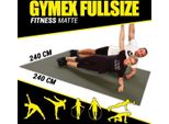 Gymex Tappetino Fitness Xxl Fullsize, Extra Large, Arrotolabile, Per Yoga, Sport E Fitness 240X240Cm Blu