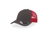 Atlantis Rcan | Rapper Canvas Cap, 5-Panel-Mesh-Cap - Colore: Grigio Scuro/Rosso - Taglia: Unica