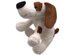 Onwomania Peluche In Tessuto Animale Cane Marrone Bianco Seduto 16 Cm
