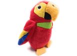 Onwomania Peluche In Tessuto Animale Pappagallo Rosso Colorato Uccello Seduto 15 Cm