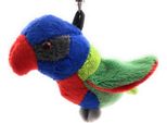Onwomania Peluche / Coccolone / Portachiavi In Tessuto Animale Pappagallo Colorato Lori 14 Cm