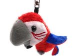Onwomania Peluche / Coccolone / Portachiavi In Tessuto Animale Pappagallo Rosso Uccello 13 Cm
