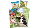 Biancheria Da Letto Con Animali Della Fattoria Herding Farm World 135 X 200 Cm 100% Cotone