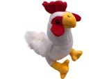 Onwomania Peluche In Tessuto Animale Gallo Pollo Bianco Seduto 20 Cm