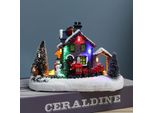 Casa Del Villaggio Di Natale Con Luce Led, Resina, Scena Da Collezione, Case, Figure, Ornamenti, Decorazioni, Regali