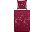 Biancheria Da Letto Hahn In Flanella Fine Rossa Enjoy Life 135X200 Cm + 80X80 Cm